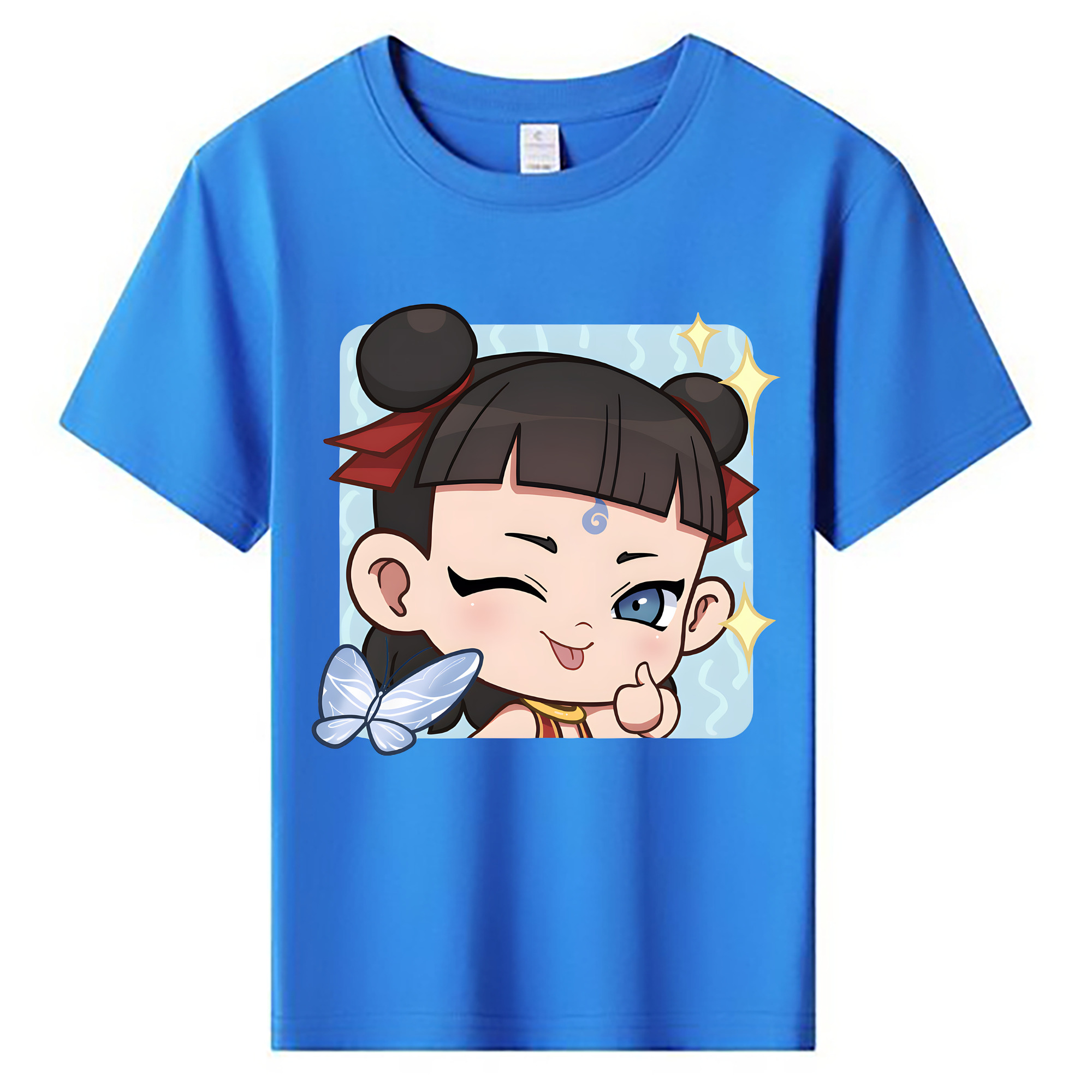（画像用） Ne Zha 2 ナタ 魔童の大暴れ 綿100％キッズTシャツ（フロントプリント）